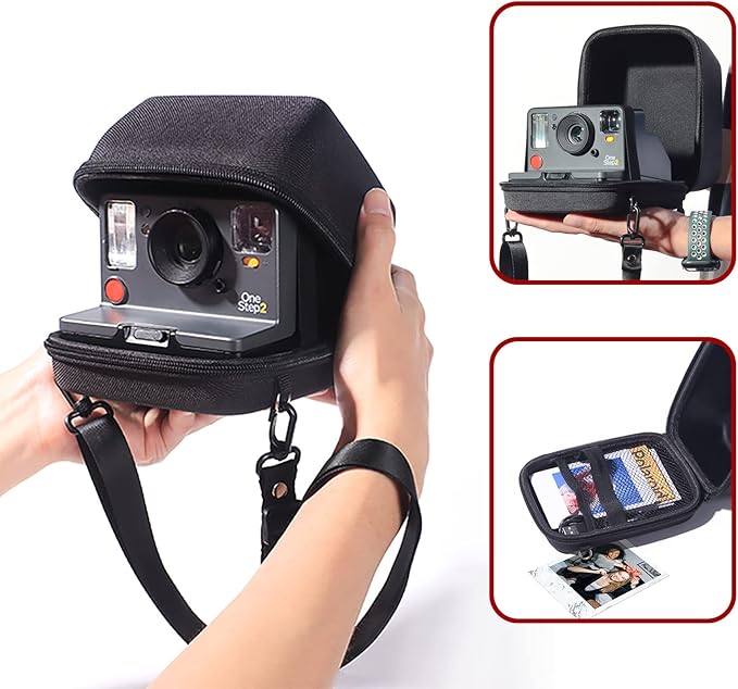 WOGOZAN Protective Case for Polaroid Now 2nd/3rd, Now+ Gen 2/3rd, I-Type, OneStep+, Onestep 2, FILP, Instant Film Camera - Hard Shell Camera Case with Adjustable Shoulder Strap (Black) (No Camera)