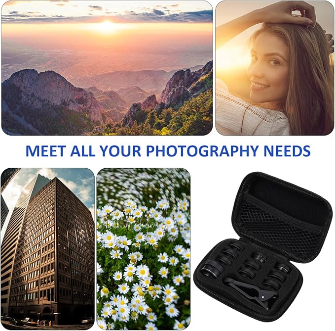1Set Mobile Phone Lens Camera Lens Kit with Wide Angle Macro Fisheye and More Compatibility for Stunning Photography All Smartphones