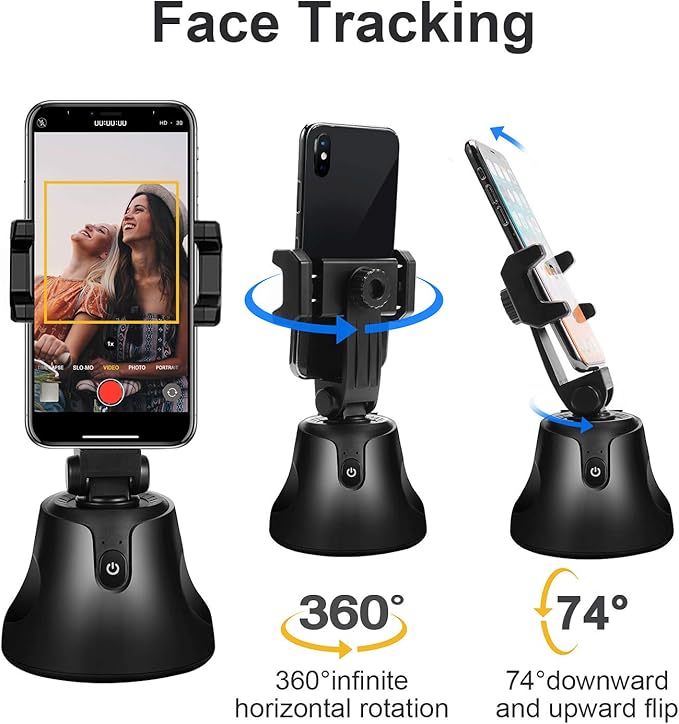 Gimbal Stabilizer for Smartphone Tracking Tripod with AI Tracking 360 Rotation Auto Face Tracking for Vlog,YouTube,TikTok,Video Recording