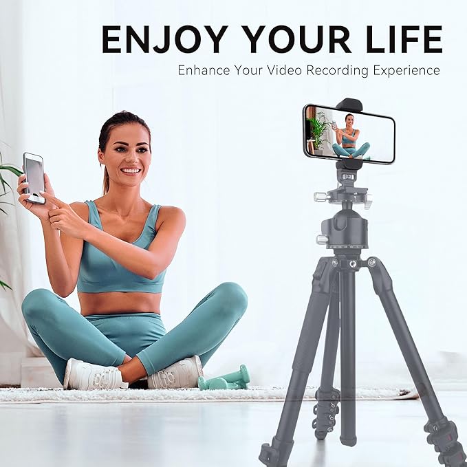 Phone Tripod Mount with Cold Shoes, Universal Cell Phone Tripod Mount Adapter, Smartphone Holder Adapter with 1/4 inch Screw, Phone Holder Clip Connector Head for Monopod Selfie Stick Flexible（812001）