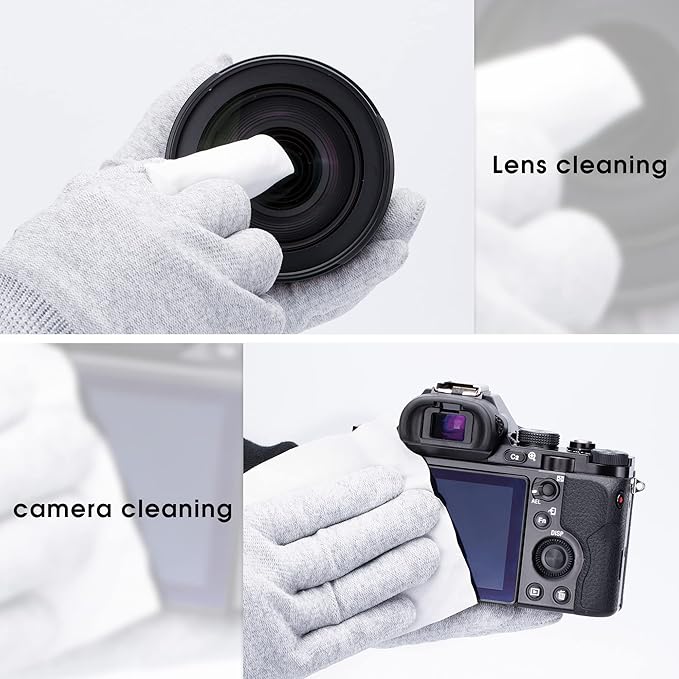 VSGO 20pcs Microfiber Camera Cleaning Cloths, Durable Double-Sided Lens Cloths, Vacuum Packed, Compatible with Camera Lenses, Glasses, Phones, iPads & LCD Screens