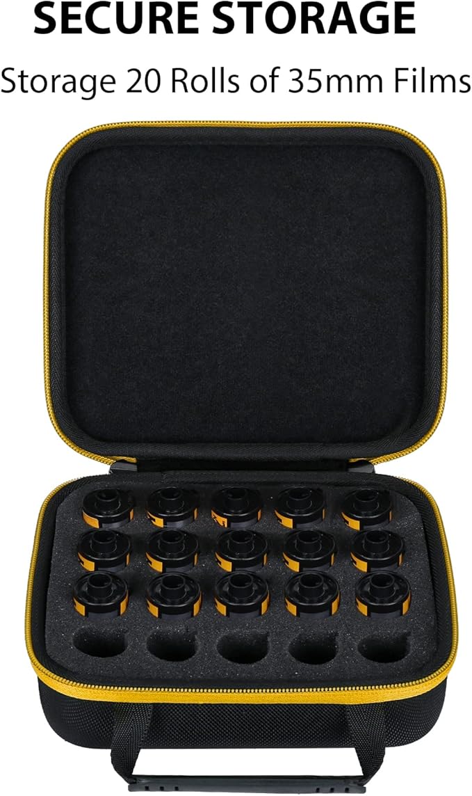 khanka Hard Carrying Case Compatible with Kodak 35mm film Photographic Film Storage Case for 20 Rolls (Film Not Included)