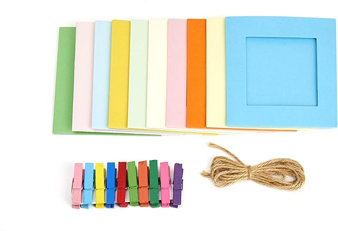 Fujifilm instax Square Instant Film + Hanging Photo Frames for Square Film Assorted Colors – Deluxe Accessory Bundle (20 Exposures)