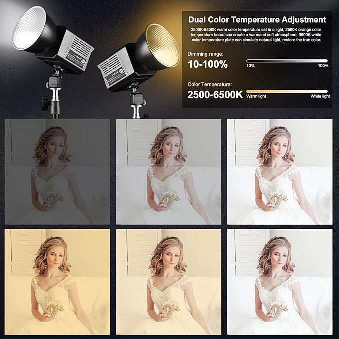 PULUZ Portable Video Light, COB Fill Light with 2500-6500K Adjustable Color Temperature, 8 Creative Lighting Effects, Perfect for Photography Studio, Outdoor Shooting and Live Streaming