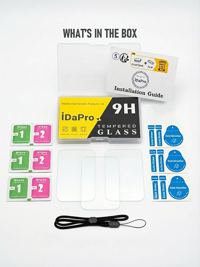 iDaPro XE-5 Screen Protector for Fujifilm X-E5/Fuji XE5 [3Pcs] +Hand Lanyard [1Pcs],Tempered Glass for X-E5,Anti-Scratch|9H Hardness|Anti-Bubble|Easy Installation