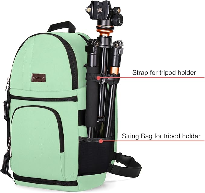 MOSISO Camera Sling Bag, DSLR/SLR/Mirrorless Camera Case Shockproof Photography Camera Backpack with Tripod Holder & Removable Modular Inserts Compatible with Canon/Nikon/Sony/Fuji, Mint Green