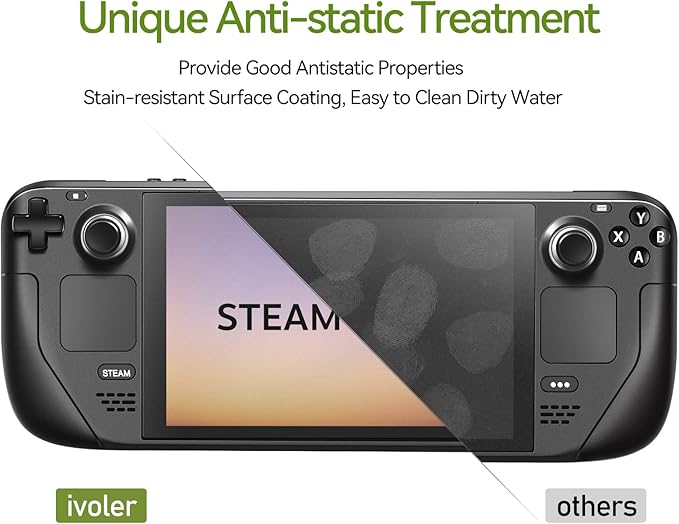 ivoler 2-Pack anti-glare Etched Screen Protector for Steam Deck 7.0''/Steam Deck OLED 7.4'', Matte Anti Glare Tempered Glass with Alignment Frame Anti-Scratch Full Coverage Guard for Steam Deck
