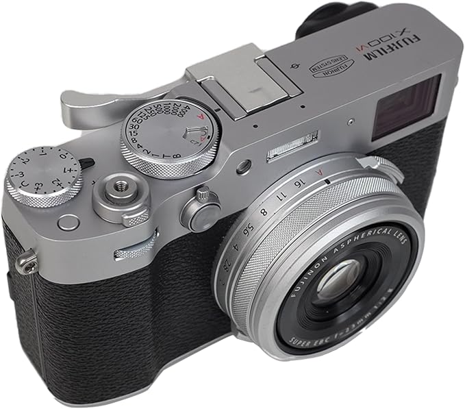 Foto&Tech Metal Hot Shoe Thumb Up Rest Hand Grip for Fujifilm Fuji X100V X100VI, Fuji X100V Accessories, Hotshoe Grip, x100vi Thumb Grip (Silver)