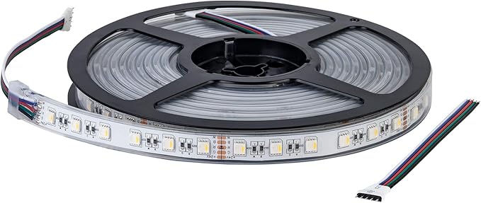 BTF-LIGHTING 5050 RGBW RGB+Warm White(2700K-3000K) 4 Colors in 1 LED Tape Light DC24V 5m 16.4ft 60LED/m Multi-Colored IP67 White 14mm PCB for Bedroom Kitchen Home Decoration(No Adapter or Controller)