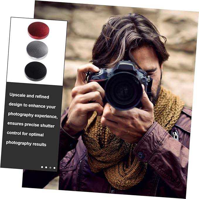 POPETPOP 3Pcs Aluminum Alloy Camera Shutter Release Button Lightweight Soft Easy Installation for Camera Models Stylish Colors for Unique Compositions