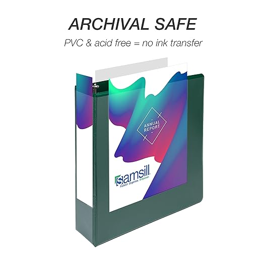 Samsill Durable 2 inch 3 Ring Binder, Made in USA, D Ring Binder, FSC 100% Recycled Chipboard, Green, 4 Pack