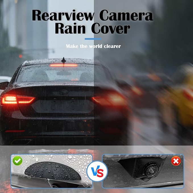Universal Silicone Rear Camera Rain Cover - Waterproof & Easy Install Anti-Rain Protector for Car Backup Cameras