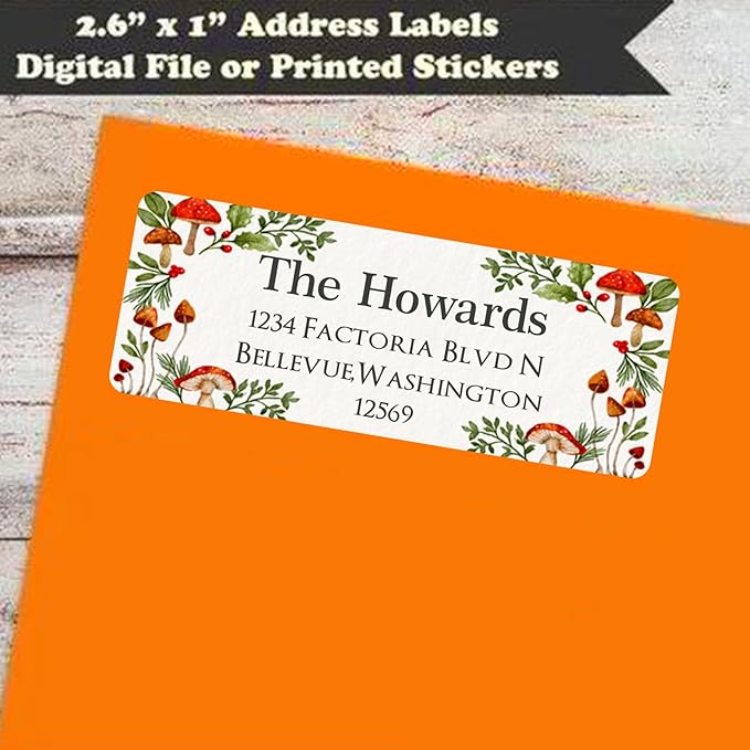 Christmas Return Address Labels Personalized - Custom Return Address Labels, Set of 250-500 Mailing Labels, Self Adhesive Rectangle Labels for Envelopes