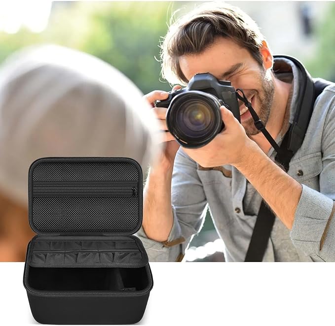 Digital Camera Case Compatible with Canon EOS Rebel T7/ 4000D/ T100 DSLR Cameras, Also for Sony Alpha a6400/ a6100/ a6700/ A6600/ a6300 Mirrorless, Holder for SD Card and More (Black)
