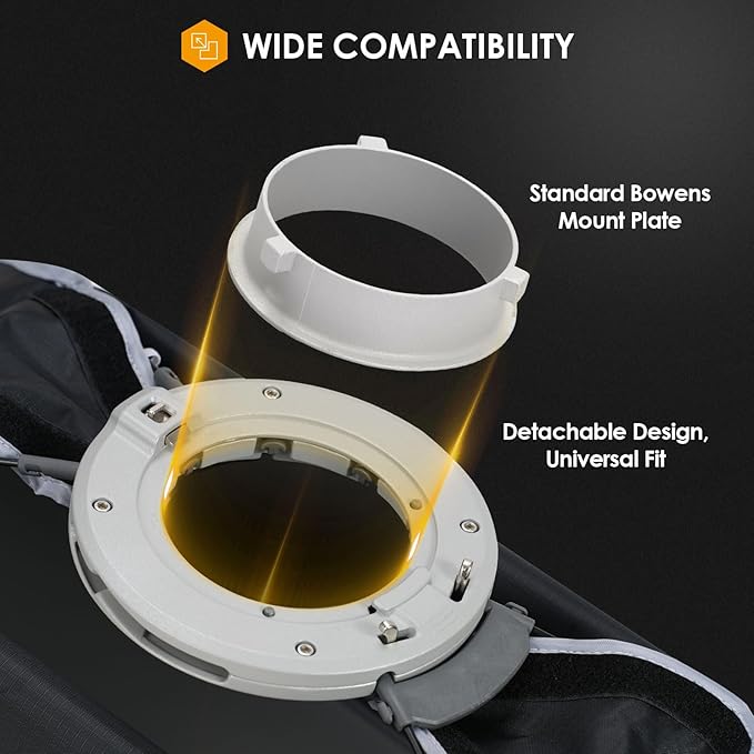 TARION 23.6"x35.4" Quick Release Strip Softbox - Foldable Bowens Mount Softbox with Diffusers/Honeycomb Grid/Carrying Bag for Live Streaming, Photography, Videography (SQ-6090F)