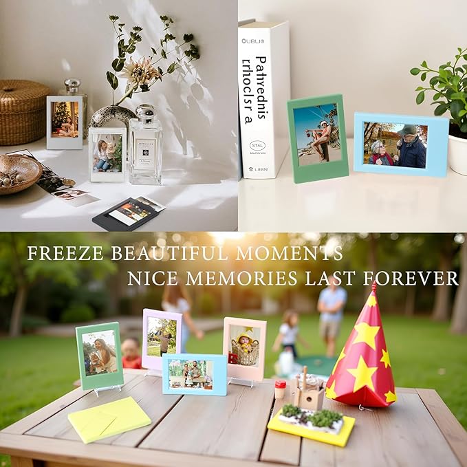 JOYZO - 10 Pack 2x3 Picture Frames for Instax Mini Film, for Polaroid Photo Frames with Clear Front fits for Fuji Instax Mini 12 11 9 8 7s 40 41 90 SE EVO Photocard Desktop Display