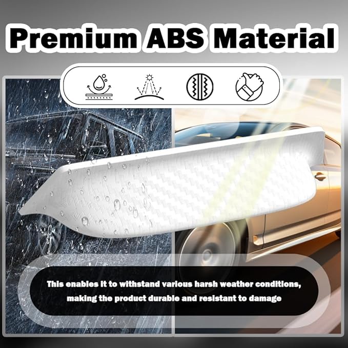2PCS Backup Camera Rain Shield,Carbon Fiber Backup Camera for Car Anti-Rain Cover for Clear Rear View,Universal Reverse Cameras for Car Rain Cover Fits Cars/SUVs/Trucks (White/2PCS)