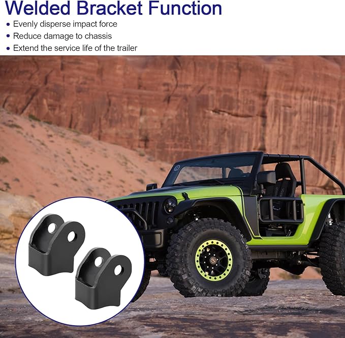 Shock Bracket Weld On Shock Mount - Heavy Duty Brackets for Off-Road Trailers Rear Axle Shock Mount Bracket Kit, Thick Weld On Shock Brackets - 1 Pair