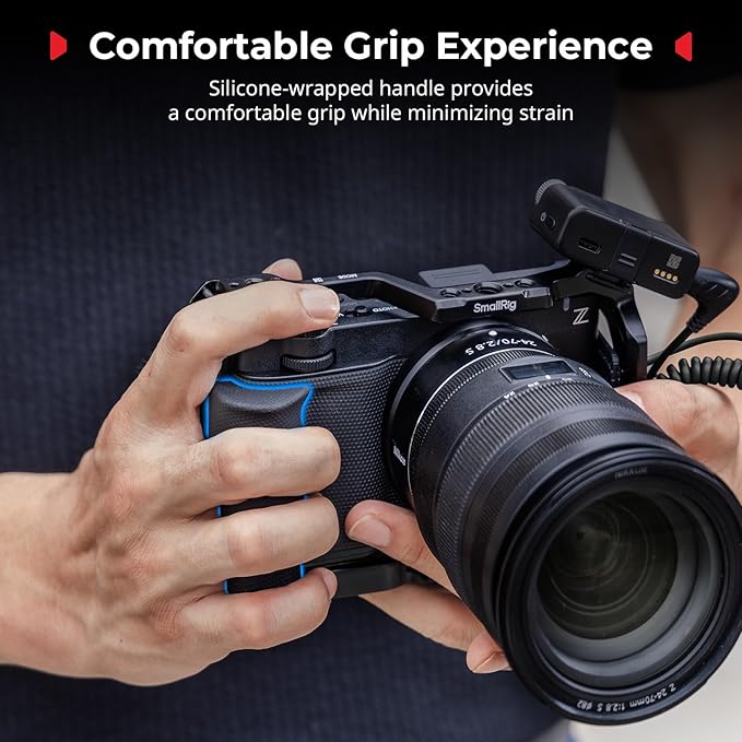 SmallRig Camera Cage for Nikon ZR with Silicone Grip and Cable Clamp for HDMI, Aluminum Alloy Full Camera Cage with Cold Shoe, Anti-Twist Design, Built-in Quick-Release Plate for Arca -5467