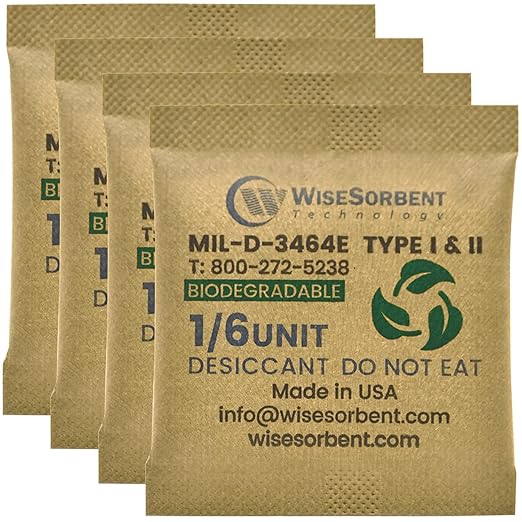1/6U Kraft Clay Desiccants Packs for Storage - Silica Gel Packets Alternative, 6 Gram Food Safe Bentonite Clay Desiccant Bags, Military Grade Highest Moisture Absorbers [30 Pack]
