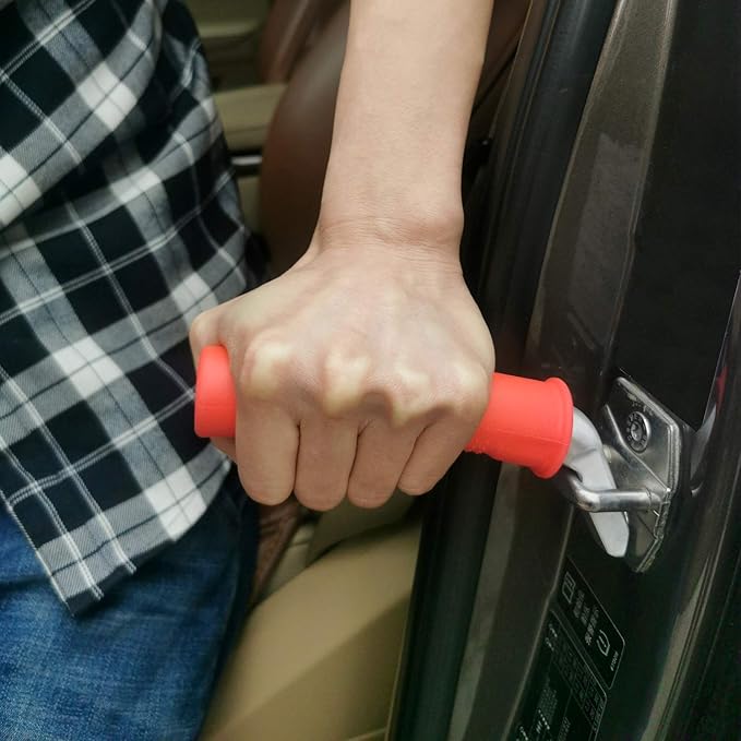 Auto Cane Portable Vehicle Support Handle, Car Door Assist Bar, Supports up to 300 Pounds, Car Door Handle for Elderly (Red)