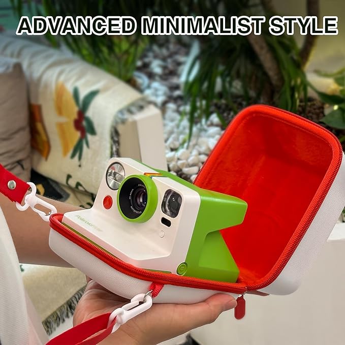 WOGOZAN Protective Case for Polaroid Now 2nd/3rd, Now+ Gen 2/3rd, I-Type, OneStep+, Onestep 2, FILP, Instant Film Camera - Hard Shell Camera Case with Adjustable Shoulder Strap (White) (No Camera)