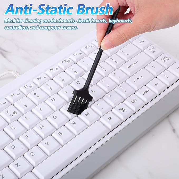 10 Pcs Mini Keyboard Cleaning Brushes Kit,Anti Static Brush Keyboard Brush Nylon Dust Cleaning Brushes for Electronic Devices Computer Motherboard Fans Camera Sewing Machine