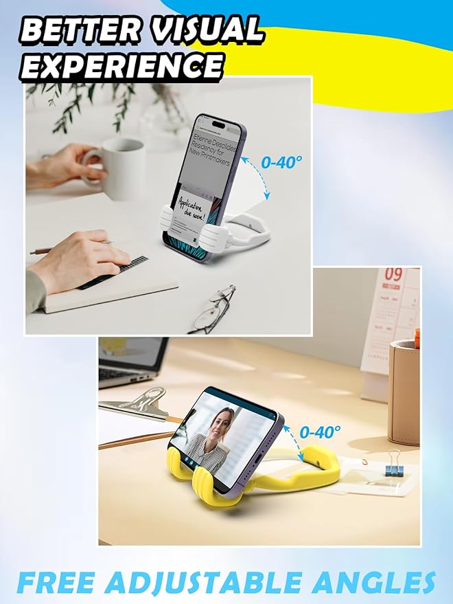 Stocking Stuffers for Men Women Teens Kids Gifts for Men Christmas: Thumbs Up Lazy Phone Stand Holder Funny Gadgets Teenage Boys Girls (Purple+Yellow+Black+White+Green+Grey+Blue+Pink, 8)