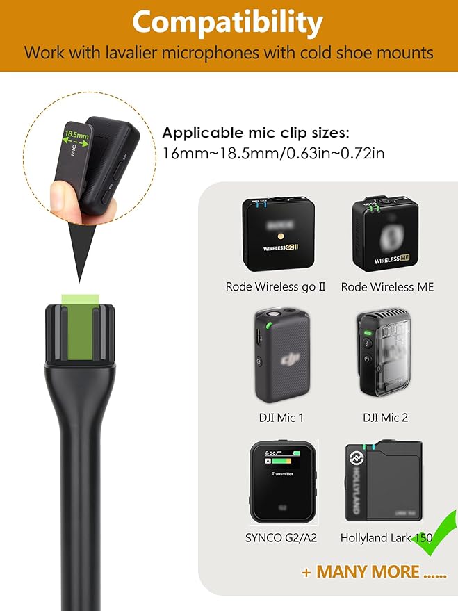 YOUSHARES Interview Microphone Handheld Adaptor for Rode Wireless Go II/Wireless PRO/Wireless ME/DJI Mic/DJI Mic 2