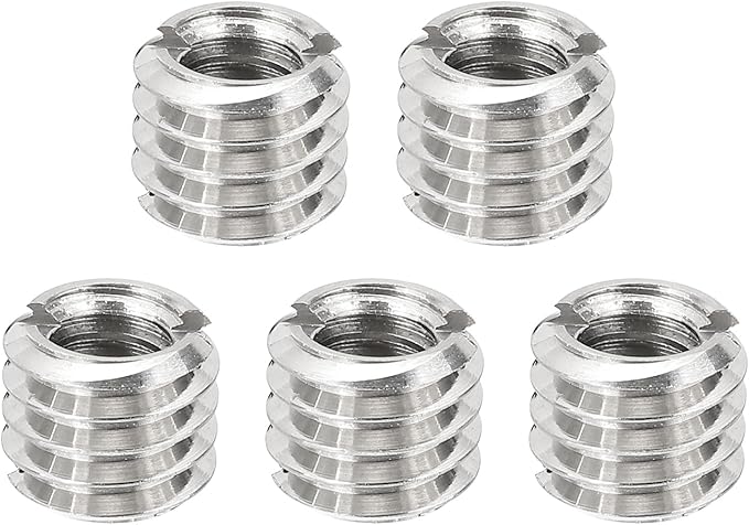 PATIKIL 1/4" Female to 3/8" Male Convert Screw Adapter, 5 Pcs Tripod Thread Adapter Mounting for Camera Monopod Video DSLR SLR Mic Stand, Silver