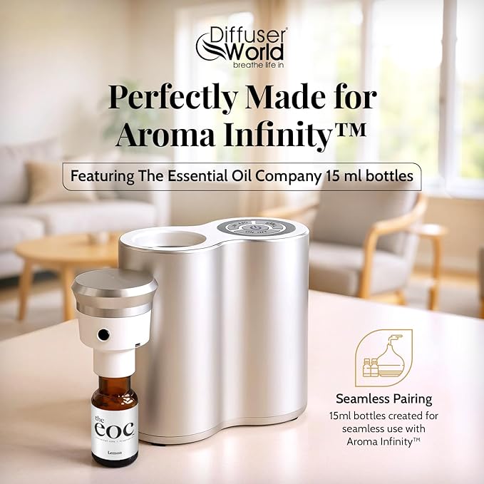 Aroma-Infinity Waterless Diffuser for Essential Oils with Memory Bundle Kit, Silver 100V-240V Portable Waterless Essential Oil Diffusers for Home, Air Aromatherapy Home Scent Diffusers