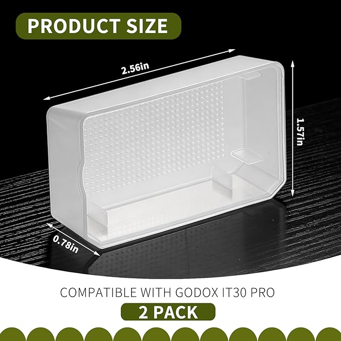 2 Pack Flash Diffuser Compatible with Godox iT30 Pro, Flash Diffuser for Speedlight, Softbox for Soft Even Lighting, Easy to Install, Ideal for Portrait Product Indoor Outdoor Photography