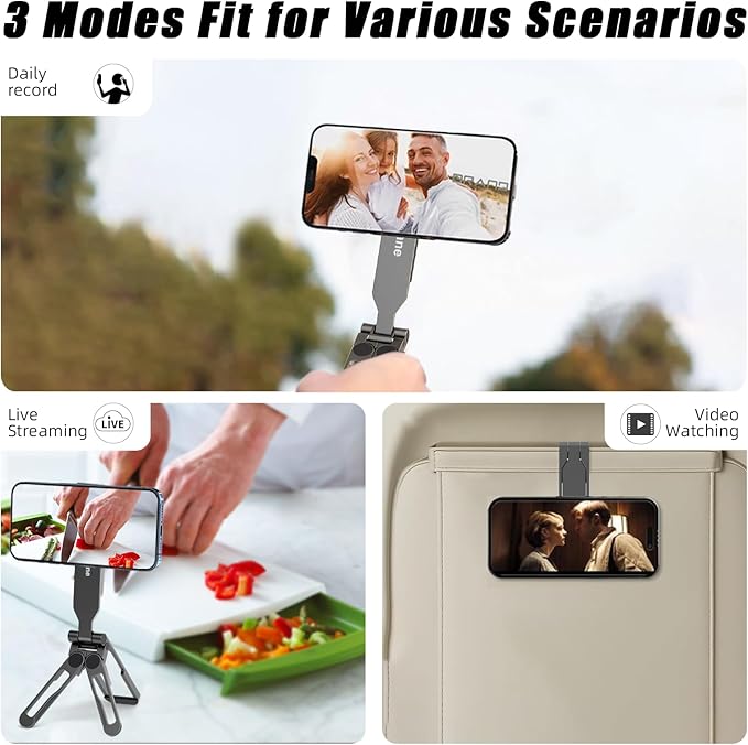 Magnetic Tripod for iPhone -Adjustable Foldable Phone Tripod Stand for Video Recording, Magnet Mount Pocket Cell Phone Stand for iPhone 17/16/15/14/13/12 Plus Max for Gym Tablet Tripod for Travel