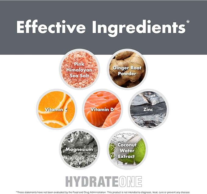 HydrateOne, Electrolyte Drink Mix On-The-Go | Lemon and Lime, 30 Servings