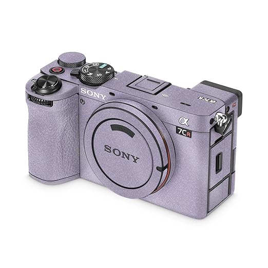 Glossy Glitter Camera Skin Compatible with Sony Alpha 7CR Camera (2023) - Solid Lavender - Premium 3M Vinyl Protective Wrap Decal Cover - Easy to Apply | Crafted in The USA by MightySkins