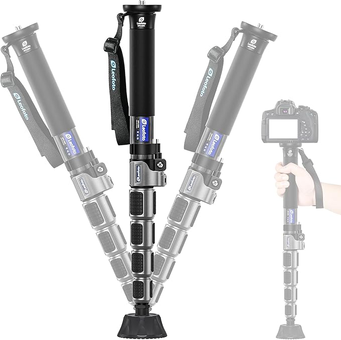 LEOFOTO Carbon Fiber Camera Monopod, Lightweight Travel Monopod with Quick Lock System for DSLR, DV, Video Camcorder, Phone Holder, Weight 0.6kg/1.32lb, Maximum Load 30kg/66lb