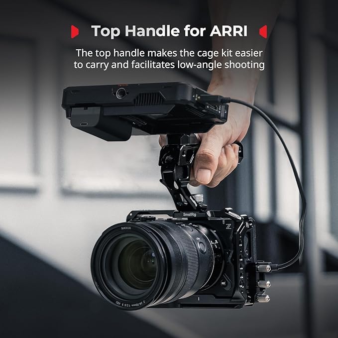 SmallRig ZR Camera Cage Kit for Nikon ZR, Full Cage with Rotatable NATO Rail Side Handle, Top Handle for ARRI and Cable Clamp for HDMI, Built-in Cold Shoe and Quick-Release Plate for Arca - 5468
