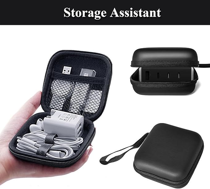 Charger Case,Mini Cable Organizer Cases,Pouch Case Bag,Small Charger Organizer,Waterproof Travel Storage Carrying Bag for USB Drives,Power Adapter,Earphones,Cords etc,Single Layer,Black