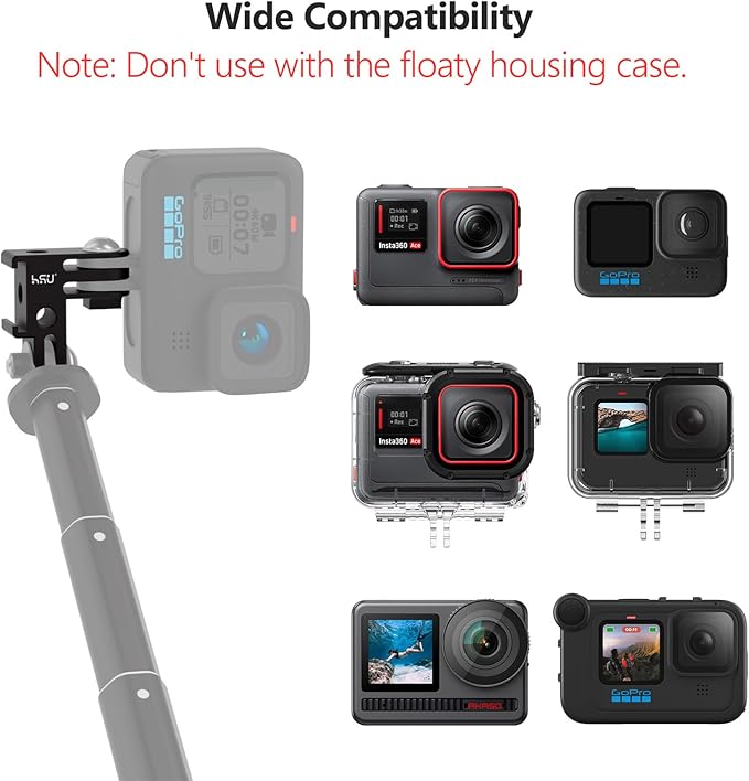 HSU Vertical Mount for GoPro, Aluminum 90 Degree Cold Shoe Direction Adapter, 1/4"-20 Screw Hole Tripod Mount for GoPro Hero 13/12/11/10/9/8/7/6, DJI Osmo Action 4/3 AKASO Action Camera and More