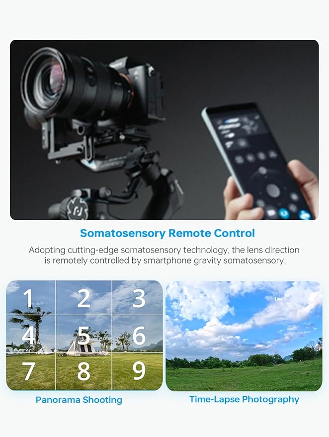 FeiyuTech SCORP 2 Built-in AI Tracker 3-Axis Gimbal Stabilizer for DSLR & Mirrorless Cameras,1.3'' Touch Screen, 5.5lbs Paylaod,13 Hours Battery Life,Quick USB-C Charge,for Sony/Canon/Nikon/Fujifilm