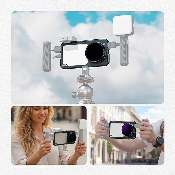 NEEWER Find X8 Ultra Phone Cage, Quick Release Video Rig Stabilizer for Recording Vlogging Filming with 67mm Filter Ring & 17mm Lens Backplate, Compatible with Oppo Find X8 Ultra, Black, PA147