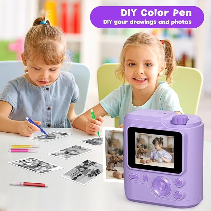 Kids Camera Gifts for Girls Boys - Christmas Birthday Xmas Gift for Girl Boy Age 3 4 5 6 7 8 9 10 11 12 Year Old - Instant Print Digital Toys Ages 3-5 6-8 8-12 Years Olds - Toddler Learning Kid Toy