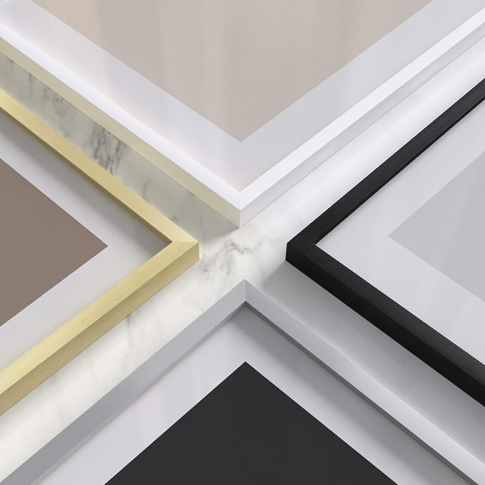 HAUS AND HUES 6x8 Black Metal Picture Frames - Black 6x8 Photo Frames - Features Premium Aluminum, Vertical Hanging, Easel Back for Tabletop, Home, Office (6x8 in, Black, Set of 25)