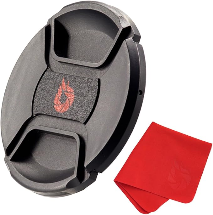 62mm Snap-On Center-Pinch Lens Cap, Extra Strong Springs, Camera Lens Cover, Made from 100% Recycled Plastic - Compatible with Nikon, Canon, Sony & Other DSLR Cameras