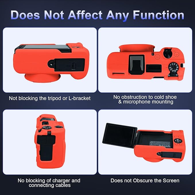 EASY HOOD V1 Case, Silicone Camera Cover with Removable Lens Cover, Soft Protector Lightweight Carrying Body Skin for Canon PowerShot V1 Digital Camera - Red