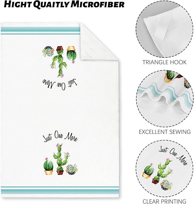 Nialnant Dish Towels Plant Lovers Gifts,Tea Towel for Kitchen Decorative Kitchen Towels,Succulents Cactus Plants Gifts for Plant Lovers Mom Gardening,Housewarming Gifts