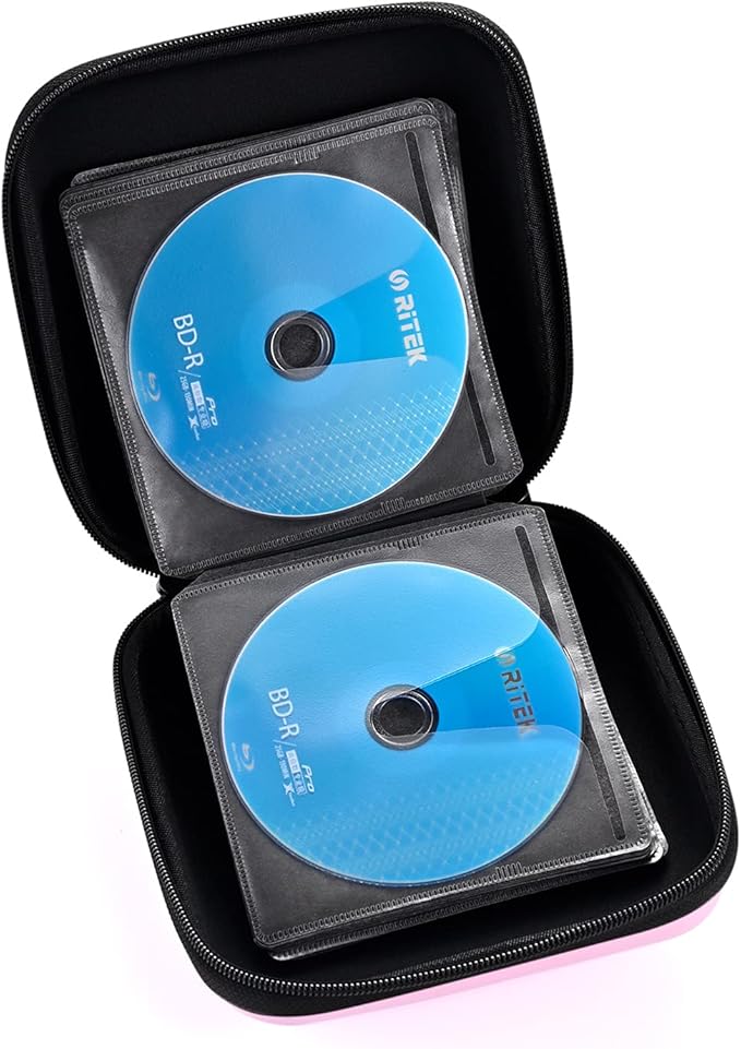DVD Case, EVA CD Case Holder Storage Organizer Portable Protective DVD Wallet Holder for Car