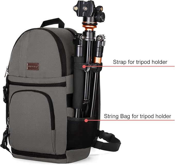 MOSISO Camera Sling Bag, DSLR/SLR/Mirrorless Camera Case Shockproof Photography Camera Backpack with Tripod Holder & Removable Modular Inserts Compatible with Canon/Nikon/Sony/Fuji, Gray