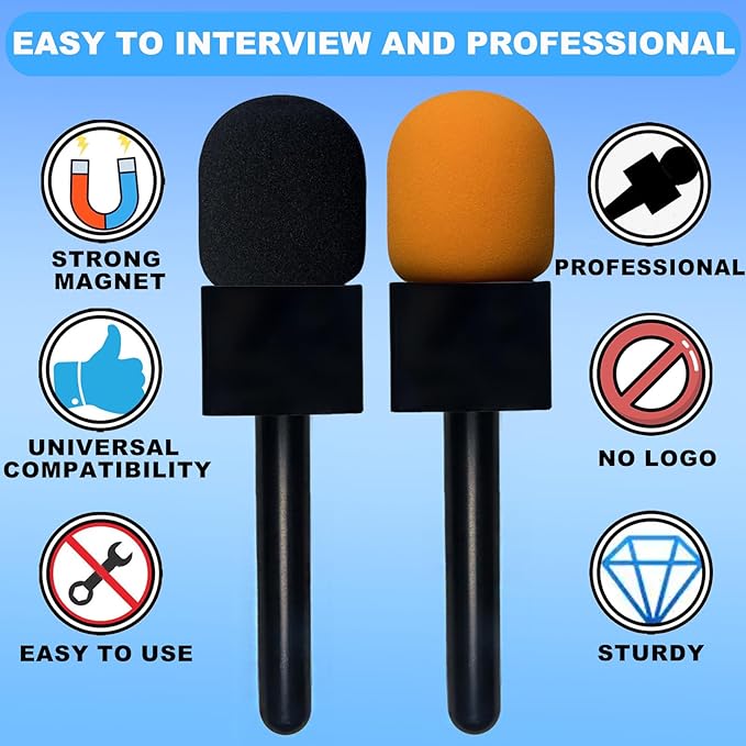 2PCS Microphone Holder for DJI Mic Mini/2/3, Mic Handle for Rode/Hollyland/All Lav Microphone, Magnetic Wireless Mic Holder with Pop Filter and Flag Station for Vlogging, Interview, Podcast