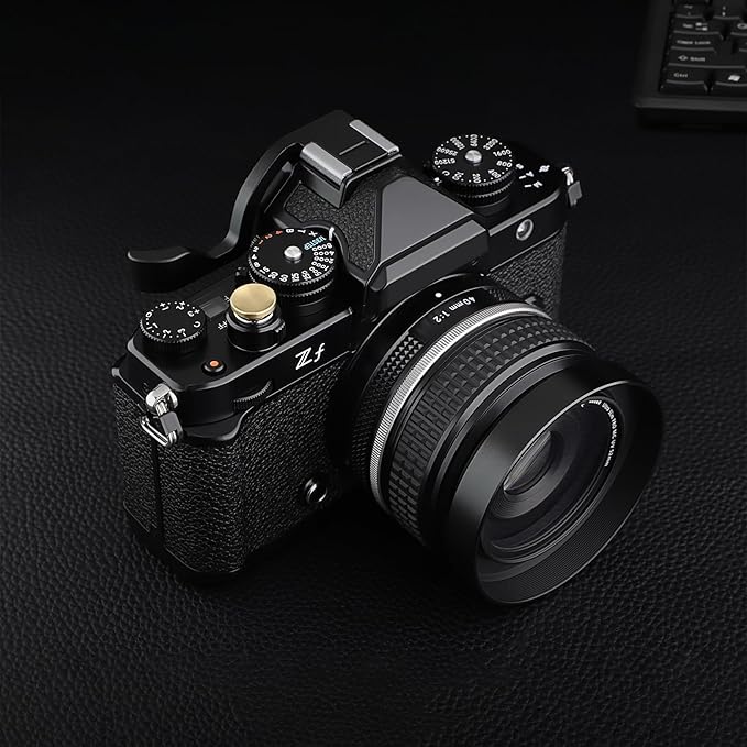 Haoge 12mm Copper Shutter Release Button for Fujifilm X-E5 GFX100RF XT5 XT50 X100V X100VI X-Pro3 Nikon Zf DF and Leica D-LUX 8 q3 M10 M-11 Concave Surfacel,New Version: Diameter 12mm